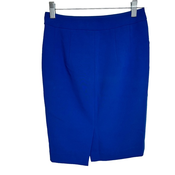 Express Pencil Skirt Womens Embellished Stretch Slit Lined Professional Blue 00 - Picture 2 of 8